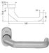 Door handle with dimensions on a white background