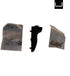 Black gun grip and two plastic components on a white background