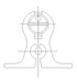 Technical drawing of a mechanical component on a white background
