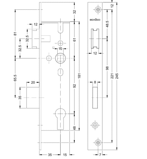 Line drawing of the locks