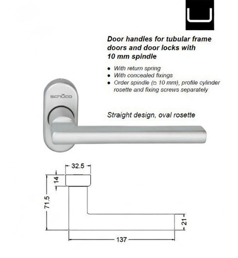 Schuco Türgriff 240729 - Natursilber eloxiert