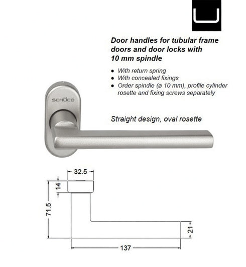 Schuco Türgriff 240729 - Natursilber eloxiert