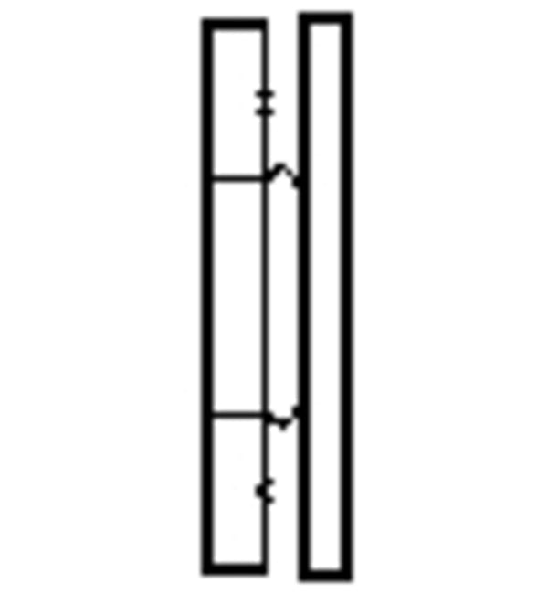 Black and white icon of a door with a handle on a white background