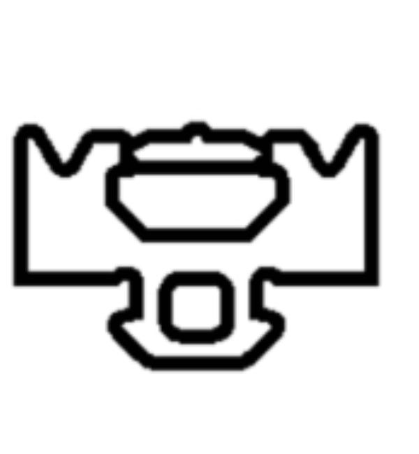 Black line drawing of a Gasket on a white background