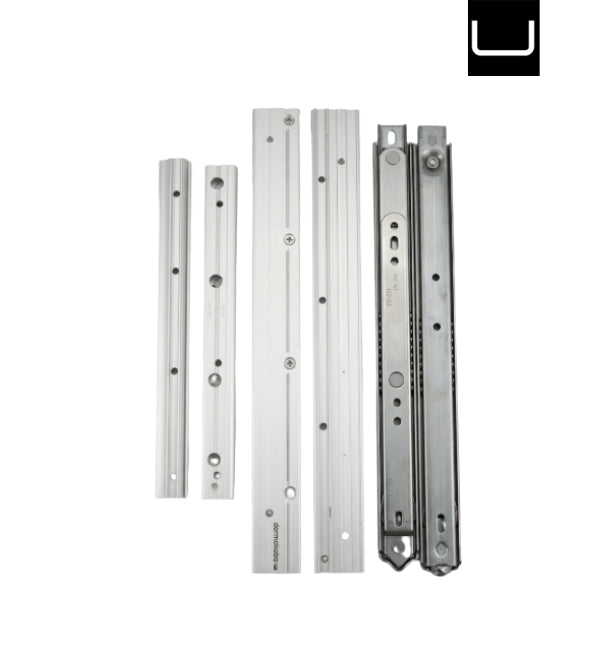 A pair of Schüco 248838 window stays featuring left and right-hand configurations.