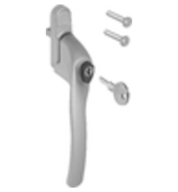 Window handle with screws on a white background