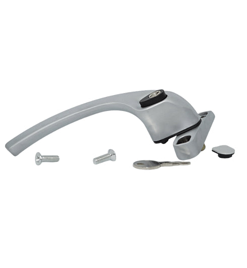 Window handle with screws on a white background