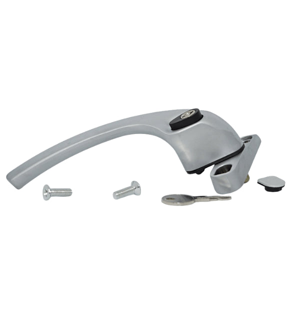 Window handle with screws on a white background