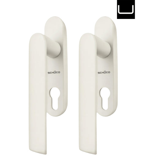 Poignée Schuco 276737 pour portes coulissantes sans cylindre avec plateau argenté
