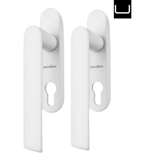 Poignée Schuco 276737 pour portes coulissantes sans cylindre avec plateau argenté