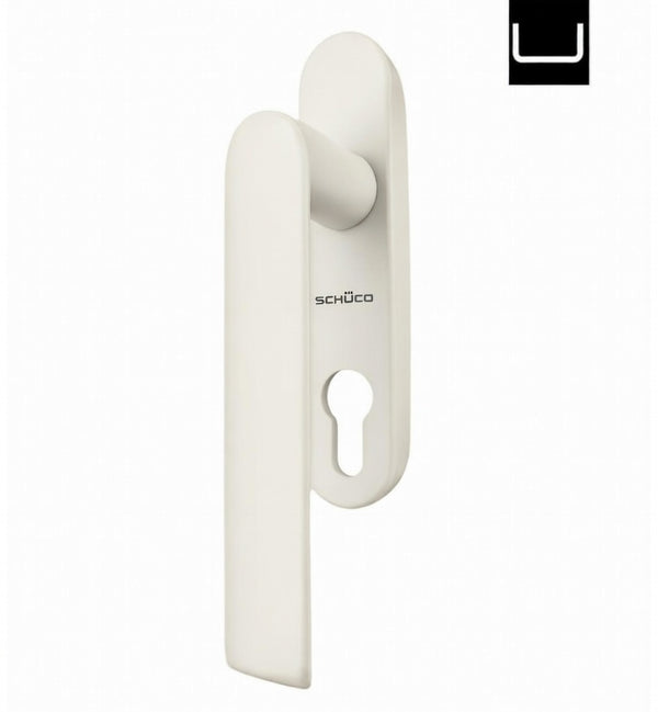 Poignée Schuco 276737 pour portes coulissantes sans cylindre avec plateau argenté