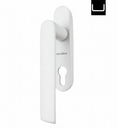 Poignée Schuco 276737 pour portes coulissantes sans cylindre avec plateau argenté