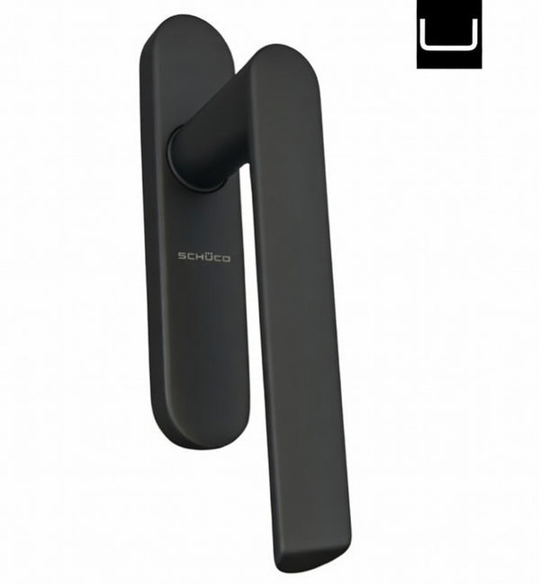 Poignée Schuco 276737 pour portes coulissantes sans cylindre avec plateau argenté