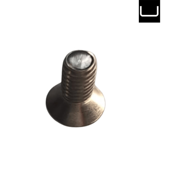 Metal screw on a white background