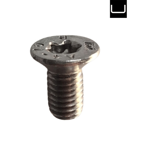 Metal screw on a white background