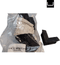 Black corner protectors in a clear plastic bag with labels on a white background