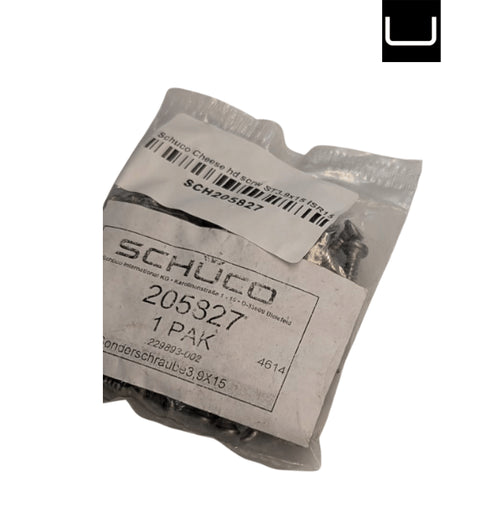 Schuko screw package with label on a white background