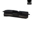 Black plastic component on a white background