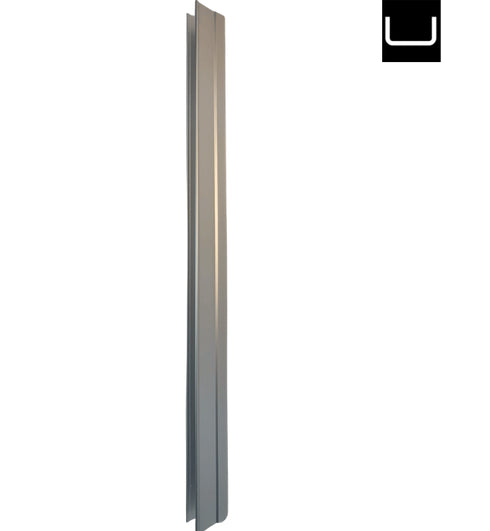 Metallic door handle on a white background