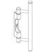 Line drawing of a door handle on a white background