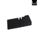 Black plastic component on a white background