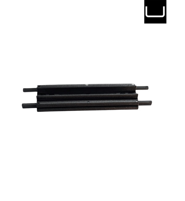 Set of black metal rods on a white background