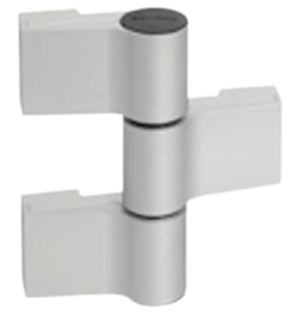 Metallic hinge on a white background