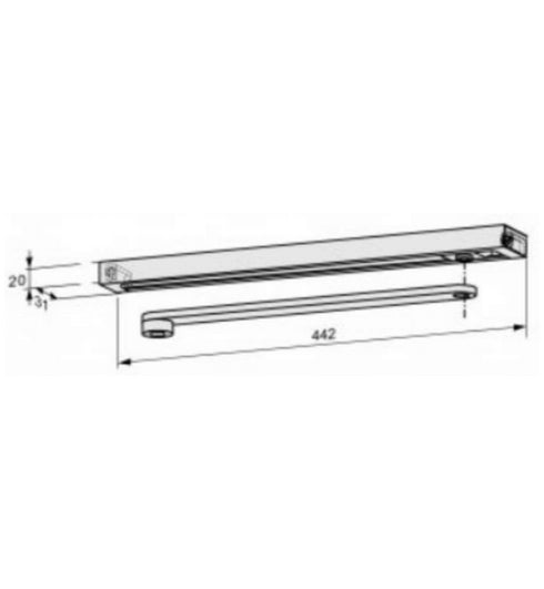 Measurement chart of a rectangular object with dimensions on a white background