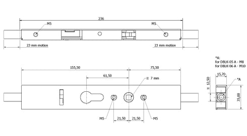 : Durable ROBUS DBLK-05 steel shootbolt lock for door security