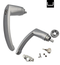 SIEGENIA GLOBE tilt and turn handle with rosette, key and fixing-Silver-23mm Spindle