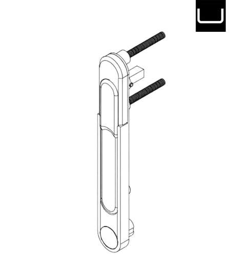 Poignée de porte-fenêtre pliante Smart ACDV426 - Design contemporain avec plaque de finition