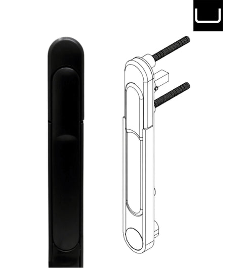 Poignée de porte-fenêtre pliante Smart ACDV426 - Design contemporain avec plaque de finition