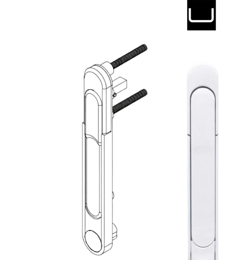 Poignée de porte-fenêtre pliante Smart ACDV426 - Design contemporain avec plaque de finition
