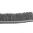 Close-up of a strip of synthetic bristle brush on a white background