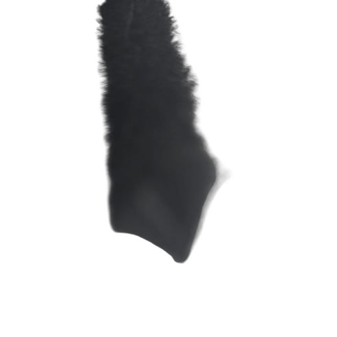 Black fur rug on a white background