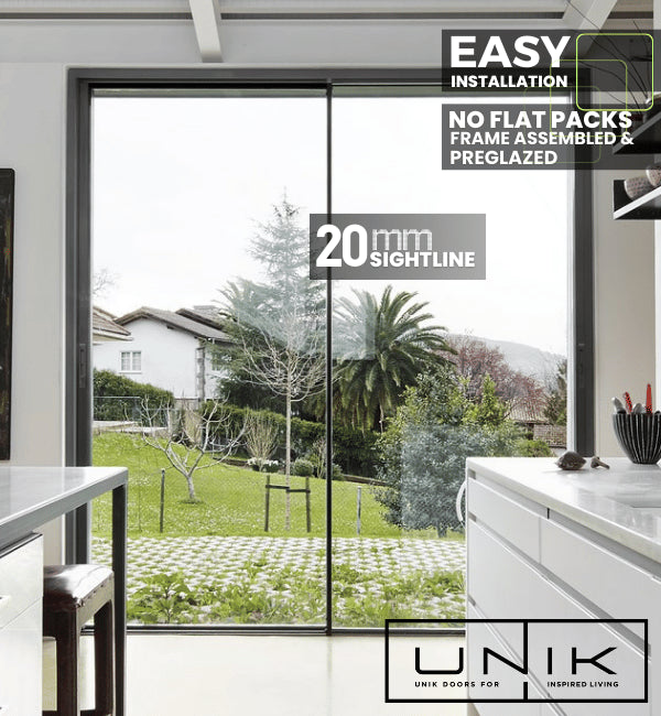 Anthracite Grey ( Matt) Twenty Slide Aluminium Sliding Door 2.1 m-(2090mm W x 2090mm H) -Two Pane