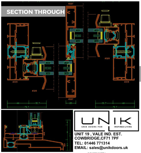 3.7M to 3.9M COR VISION Aluminium Sliding Door- Manufactured Bespoke to Your Own Size