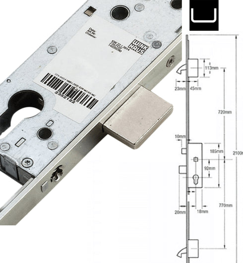 Schuco 241556 3-Haken- + Stiftverriegelungssystem