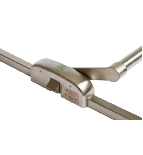 A silver Alpro PH3570320 3-point panic latch with a full-width push bar for emergency exits.