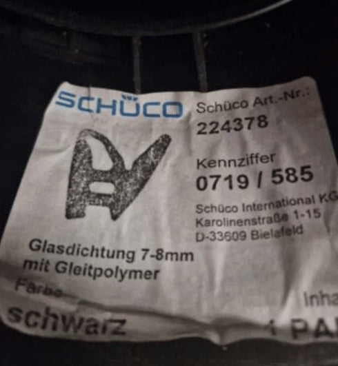 SCHÜCO 224378-Glazing Gasket- 10 metres