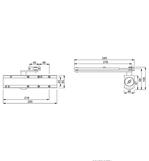 AR9200 Arrone Overhead Door Closer – Adjustable Power Size with Slide Cover