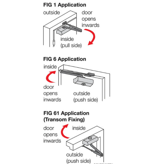 ARRONE AR5500 Certifire approved door closer with adjustable power and backcheck.