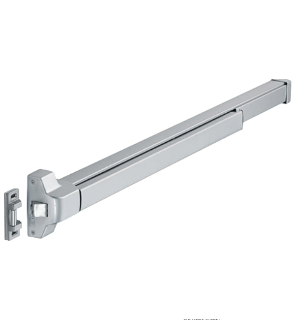 Close-up of HOPPE Arrone AR8802 Panic Latch Mechanism - Silver Finish - Durable Emergency Exit