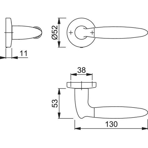HOPPE Athinai, Handle Sets for Interior Doors, Durable, Stylish