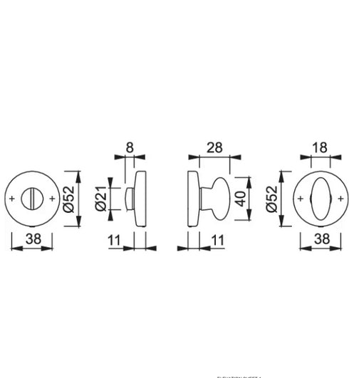 HOPPE brass rose pair with emergency release/turn,