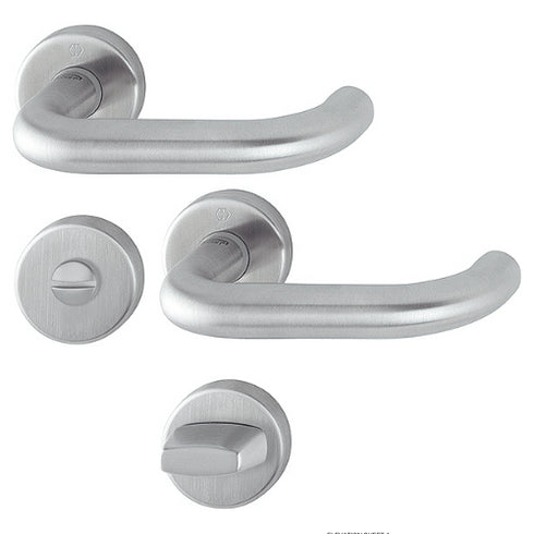 HOPPE Paris SecuSan Stainless Steel Bathroom/WC Interior Door Handle Set
