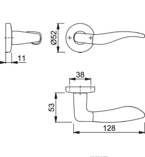 Commercial grade HOPPE Phoenix M1640/19K lever handle set, 30-minute fire door approved, Quick-Fit system for 35-53mm door
