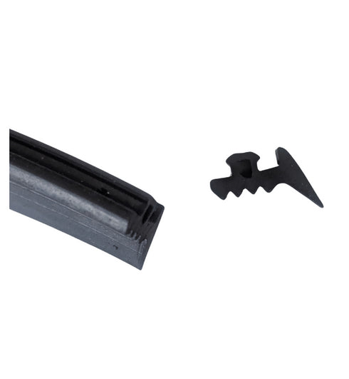 Close-up detail shot of the gasket's cross-sectional profile and texture, showing the precise dimensions and sealing surface design for architectural glazing applications