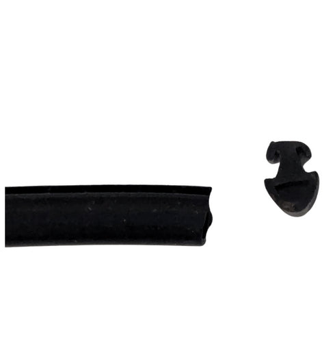 Close-up detail shot of the gasket's cross-sectional profile and texture, showing the precise dimensions and sealing surface design for architectural glazing applications