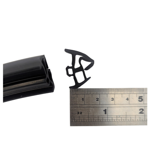 Contextual image showing the gasket installed in a typical Kawneer window or curtain wall frame, demonstrating proper placement and fit within the aluminum extrusion channel